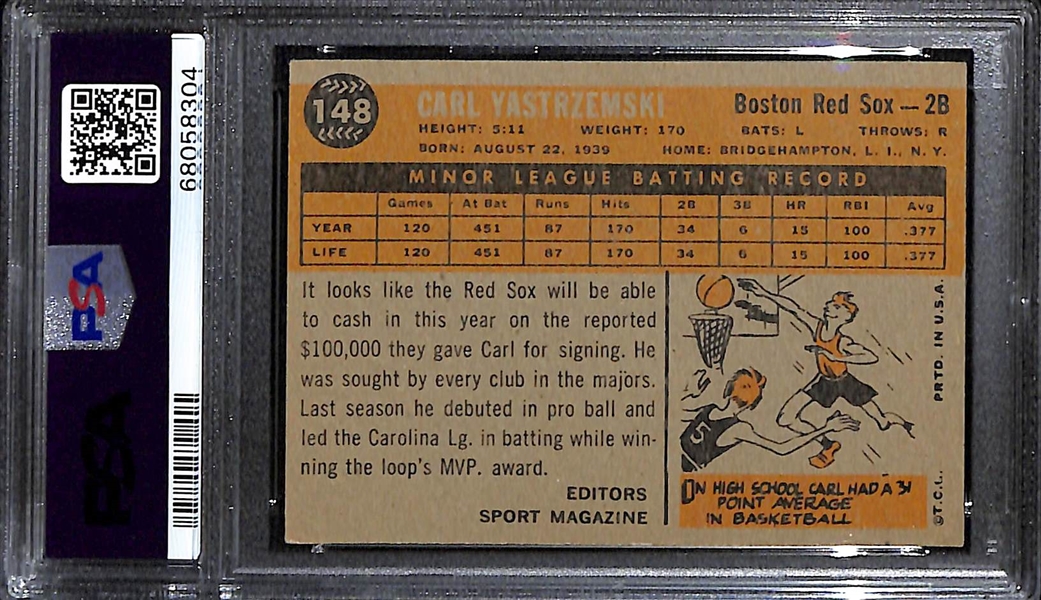 1960 Topps Carl Yastrzemski #148 Rookie Card Graded PSA 6