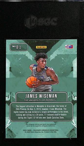 2020-21 Panini Prizm Draft Picks James Wiseman Downtown Insert Card Graded SGC 10 Gem Mint