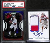 2020 Jalen Hurts Red White Blue Rookie Prizm PSA 9 and 2020 Flawless Collegiate Nick Bosa RPA #d /15