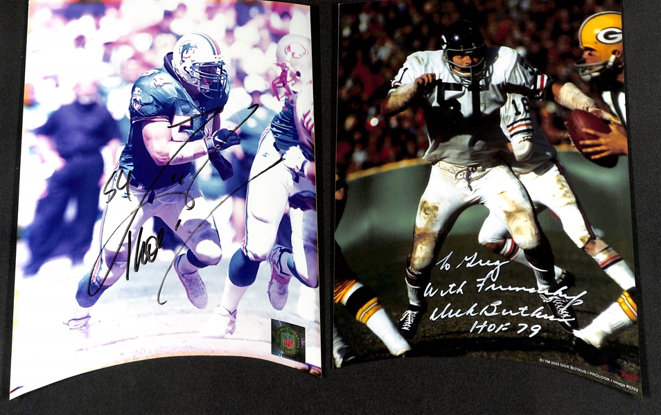 Lot of (6) Autographed Photos and Magazine Covers w. Dan Marino, Don Shula, Dick Butkus and Others (JSA Auction Letter)