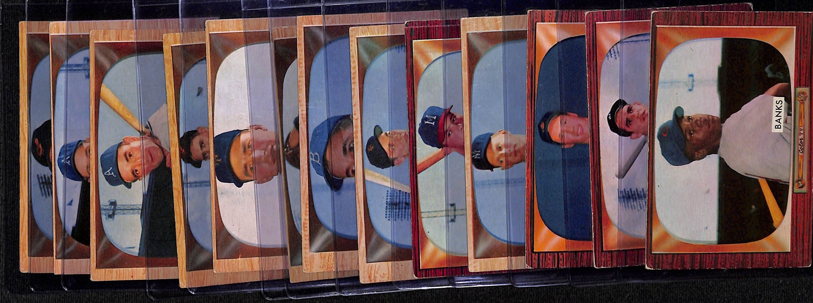 Lot of (13) 1955 Bowman Baseball Cards w. Banks, Berra, Feller, Ford and Others