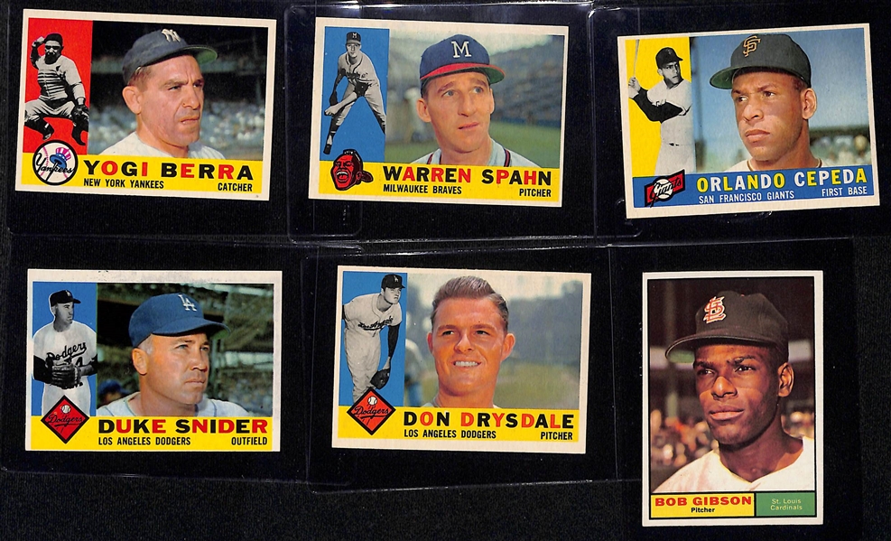 Lot of (10) 1960,61 and 62 Topps Baseball Cards w. (4) Maris, Berra, Gibson, and Others