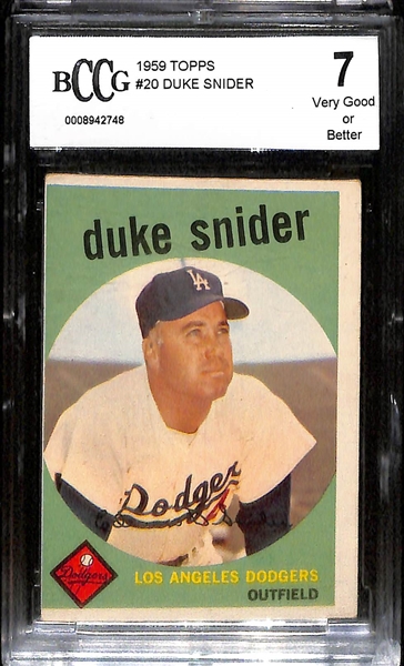 Lot of (3) BCCG Graded Duke Snider 1950s Baseball Cards w. 1951 Bowman #32 BCCG 7