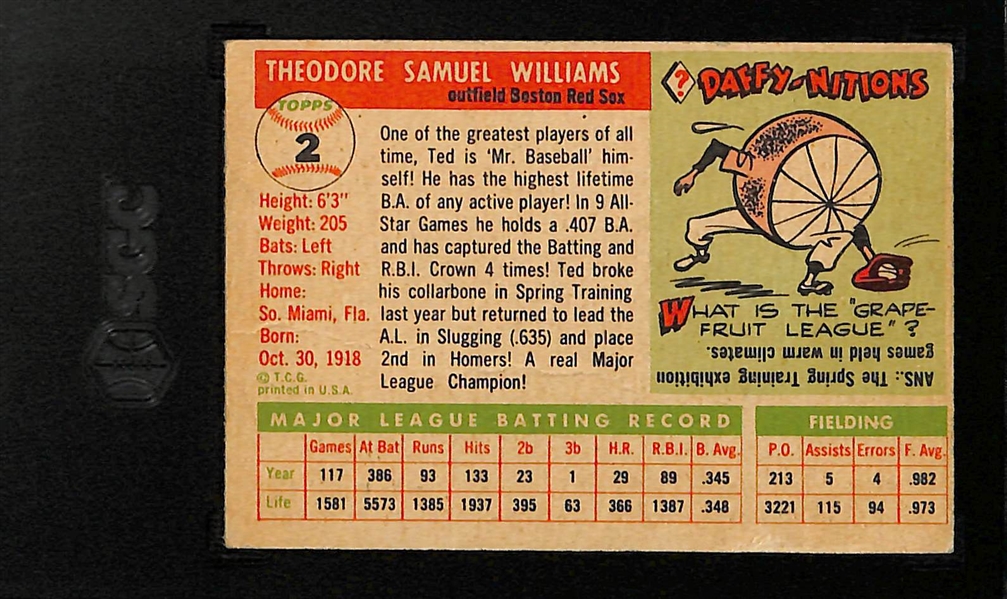 1955 Topps Ted Williams #2 Graded SGC 1