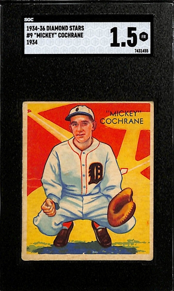 1934-36 Diamond Stars Mickey Cochrane #9 Graded SGC 1.5