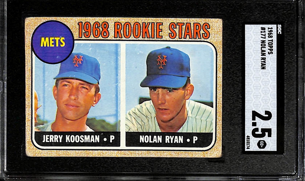 1968 Topps Nolan Ryan #177 Rookie Card (w. Koosman) Graded SGC 2.5