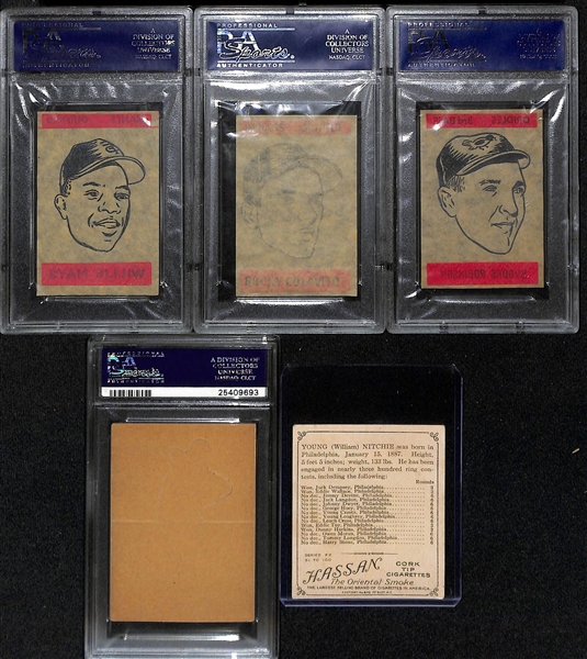 Mostly Graded Vintage Baseball lot w. PSA Graded 1965 Topps Transfers Willie Mays, and 1934 Batter-Up Al Simmons 