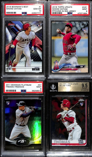 Lot of (4) Graded Baseball Rookie Lot with Shohei Ohtani, Freddie Freeman and Others