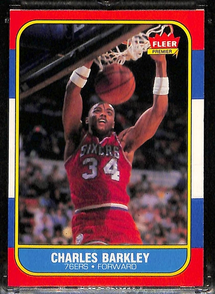 Lot of (3) NBA Stars Lot w. Tim Duncan, Dwayne Wade PSA 10, and Charles Barkley 1986 Fleer Rookie