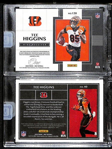 Lot of (2) 2020 Panini One Tee Higgins Autograph Patch Cards #/