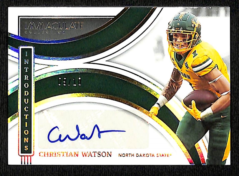 2022 Panini Immaculate Collegiate Introductions Christian Watson Autograph Card #9/10