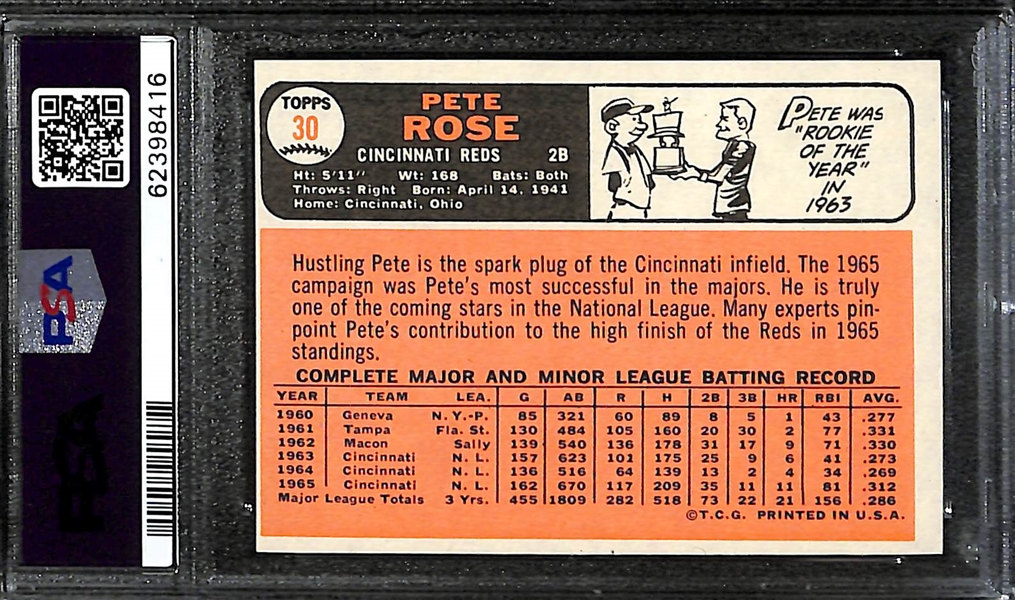 Pack-Fresh 1966 Topps Pete Rose #30 Graded PSA 9(OC) Mint!