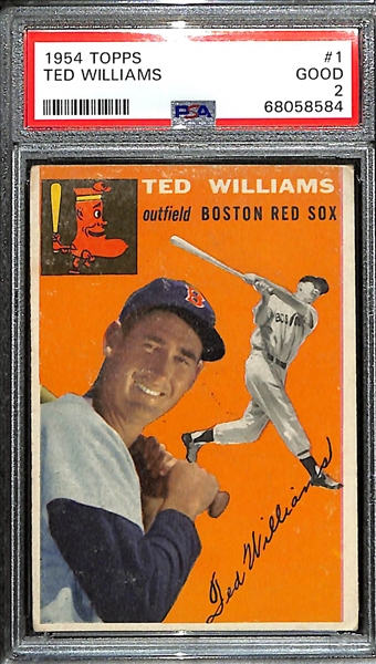 1954 Topps Ted Williams #1 Graded PSA 2