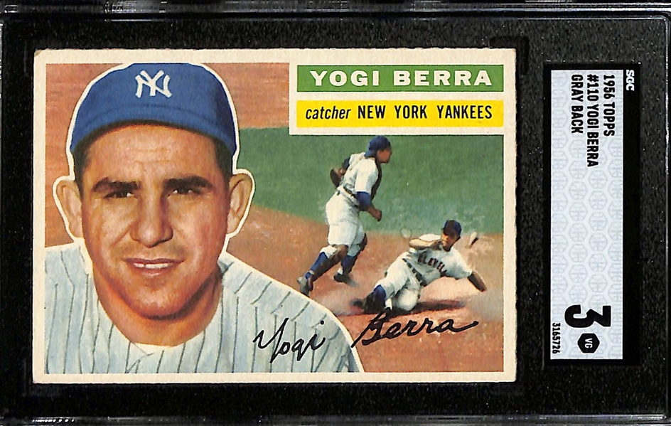 (2) Graded 1956 Topps Cards - Yogi Berra #110 (SGC 3), Richie Ashburn #120 (SGC 6)