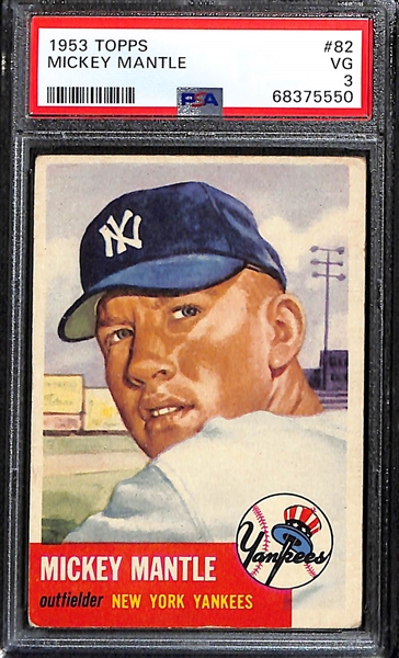 1953 Topps Mickey Mantle #83 Graded PSA 3