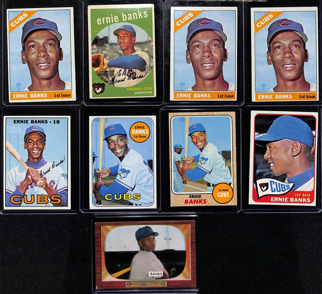 Lot of (19) Vintage Mostly 1950s & 60s Baseball Cards w. Ernie Banks and Al Kaline