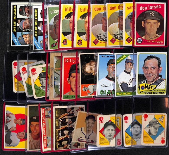 Lot of (26) Vintage 1950s & 60s Baseball Cards w. 1959 Topps Don Larsen w. Auto, Koufax, Drysdale and More - JSA Auction Letter