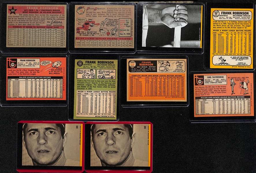 Lot of (20) Vintage 1950s, 60s, and 70s Baseball Cards of Frank Robinson, Carl Yastrzemski, and Steve Carlton