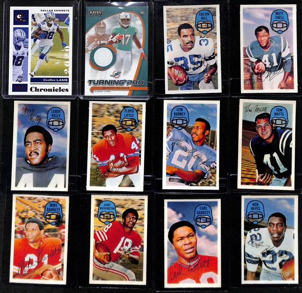 Lot of (35+) Vintage and Modern Football Cards w. Herbert, Burrow, Stafford RCs and (10) 1970 Kellogs 3D
