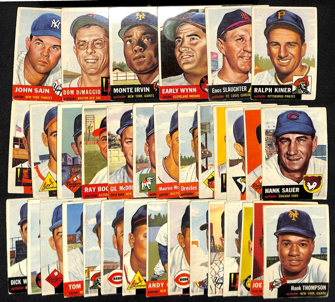 Lot of (34) 1953 Topps Baseball Cards w. Ralph Kiner