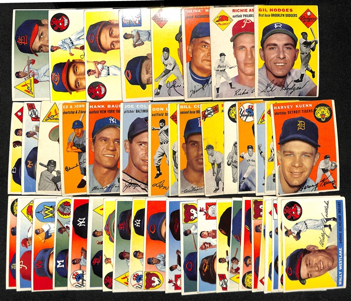 Lot of (17) 1954 & (28) 1955 Topps Baseball Cards w. 1954 Gil Hodges