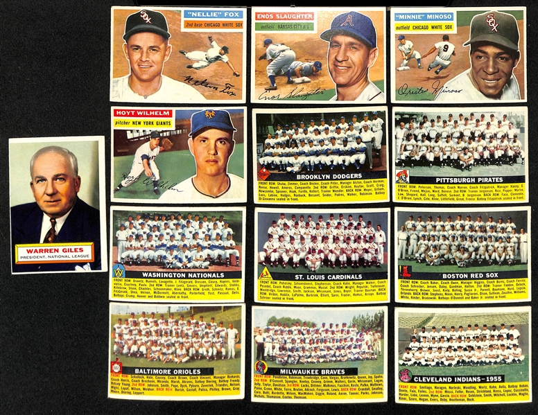 Lot of (55) 1956 Topps Baseball Cards w. Nellie Fox