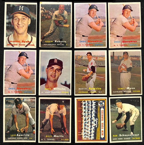 Lot of (69) 1957 Topps Baseball Cards w. Warren Spahn