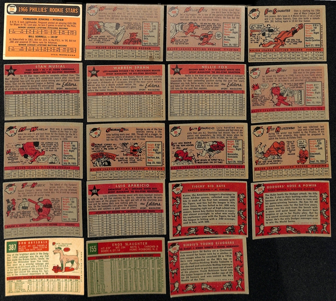 Lot of (27) 1958, (7) 1959 Topps Baseball Cards & 1966 Fergie Jenkins Rookie Card