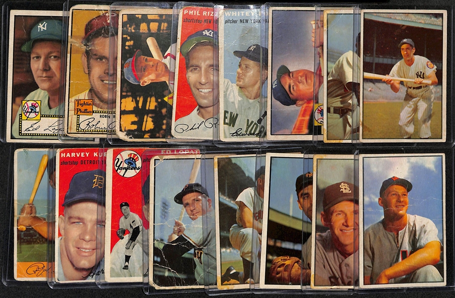 Lot of (16) 1952-1954 Topps & Bowman Baseball Cards w. 1952 Topps Phil Rizzuto