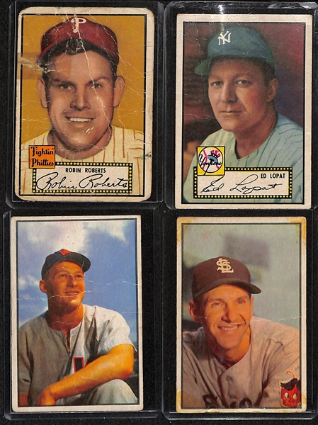 Lot of (16) 1952-1954 Topps & Bowman Baseball Cards w. 1952 Topps Phil Rizzuto