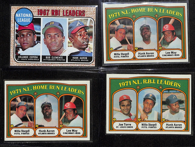 Lot of (12) Topps Hank Aaron Baseball Cards w. 1966 Topps #500