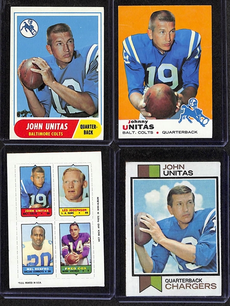 Lot of (11) Johnny Unitas Football Cards w. 1964 Philadelphia