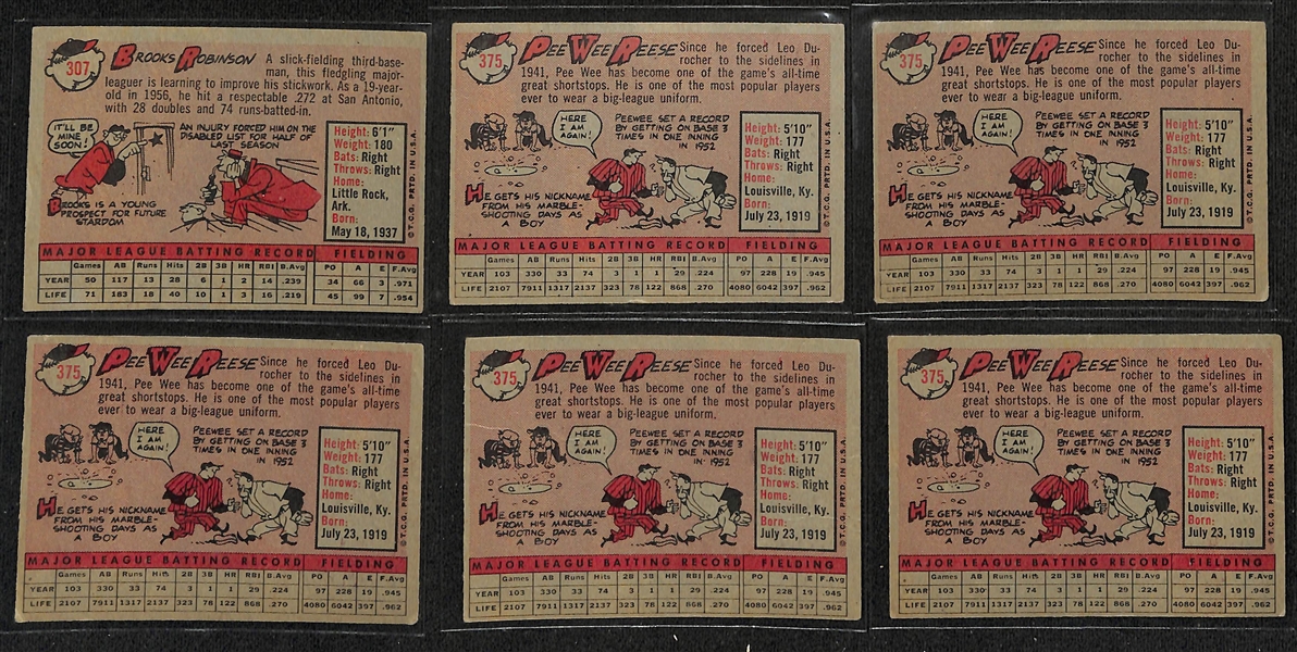  Lot of (125+) 1958 Topps Baseball Cards w. Brooks Robinson (2nd Year)