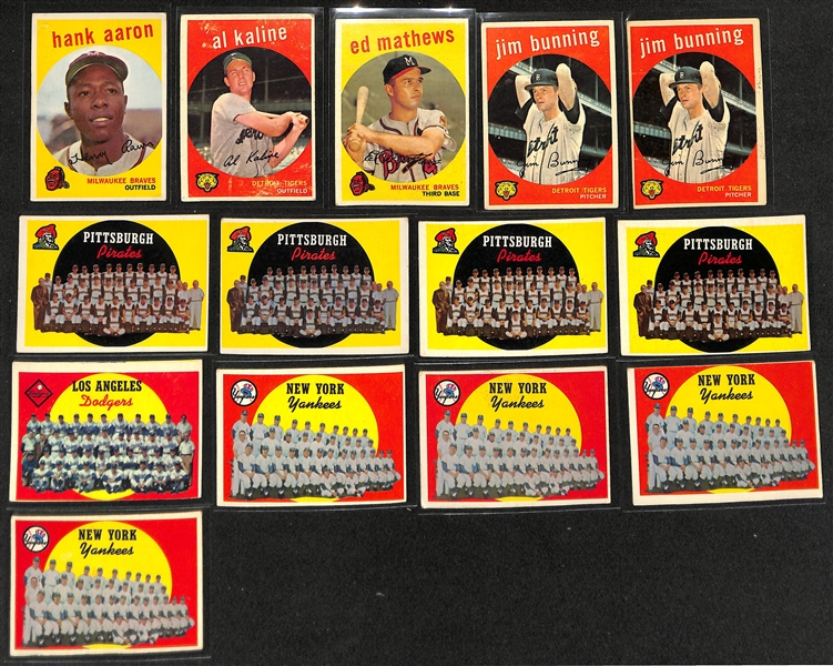  Lot of (110+) 1959 Topps Baseball Cards w. Hank Aaron