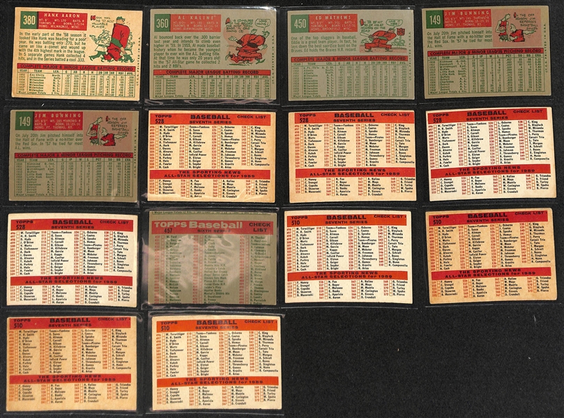  Lot of (110+) 1959 Topps Baseball Cards w. Hank Aaron
