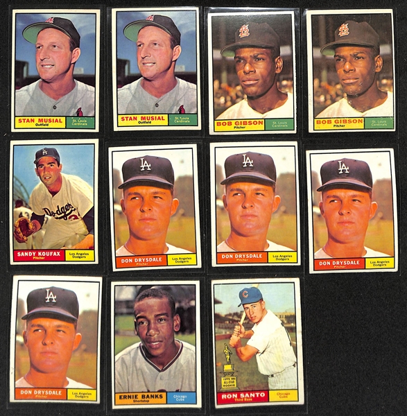  Lot of Approximately (150) 1961 Topps Baseball Cards w. Stan Musial (2)