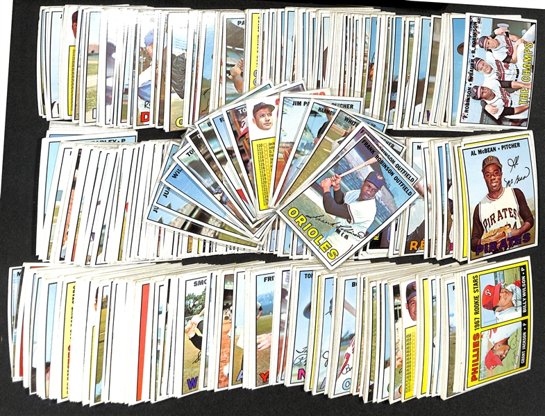 Lot of (500+) 1967 Topps Baseball Cards w. (2) Frank Robinson Cards