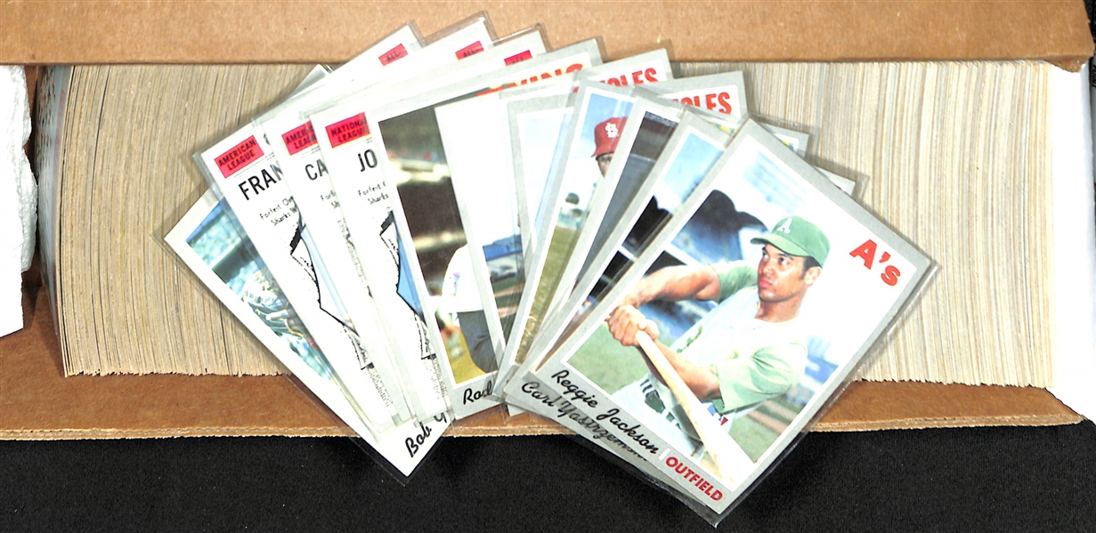  Lot of (500+) 1970 Topps Baseball Cards w. Reggie Jackson (2nd Year Card)