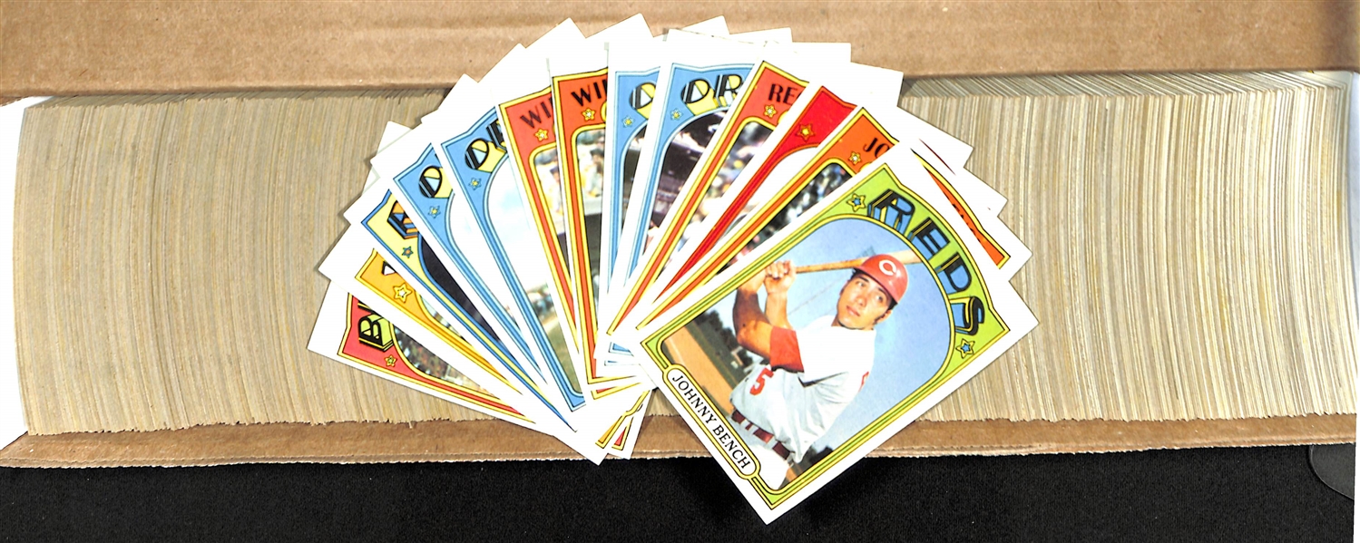  Lot of (750+) 1972 Topps Baseball Cards w. Johnny Bench