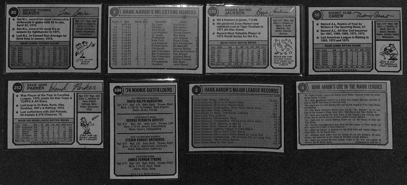  Lot of (500+) 1973 & (300+) 1974 Topps Baseball Cards w. 1973 & 1974 Topps Tom Seaver 