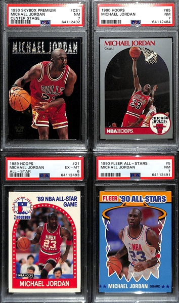 Lot of (45+) Michael Jordan Cards w. (4) PSA Graded w. 1990 Fleer All-Stars #5 PSA 7