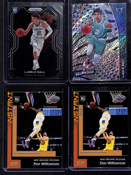 Lot of (35) LaMelo Ball and Zion Williamson Rookie Lot
