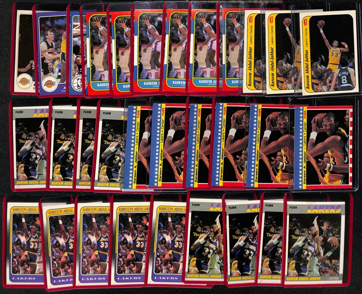 Lot of (30+) Kareem Abdul-Jabbar Basketball Cards w. (6) 1986 Fleer And More
