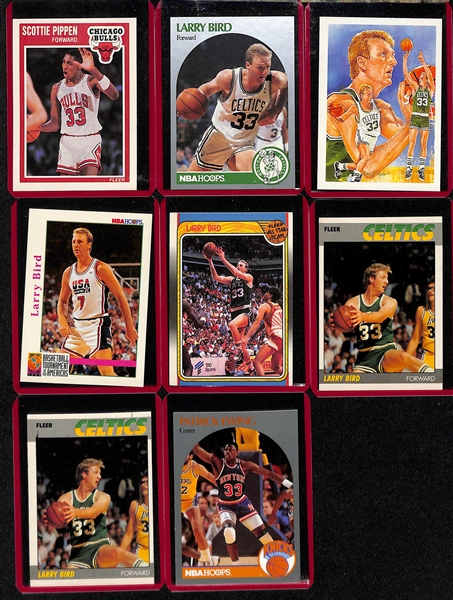 Lot of (65+) 1980s & 90s Basketball Star Cards w. (4) Scottie Pippen and (2) 1981 Topps Larry Bird 2nd Year Cards