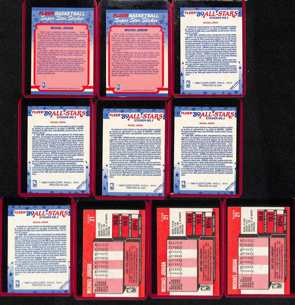Lot of (19) 1988 & 1989 Fleer Michael Jordan Cards w. (4) Stickers and (7) 1988 Fleer All Star Team