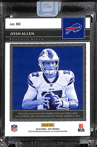 2019 Panini One Josh Allen Game Used Patch Autographed Card #d 3/5