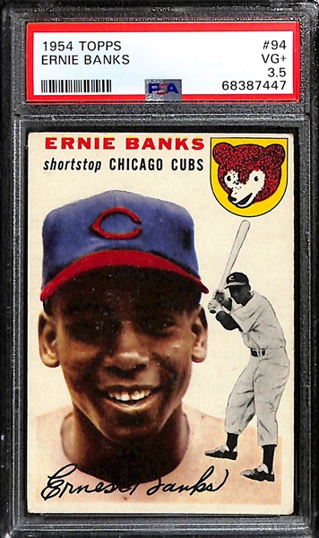 1954 Topps Ernie Banks #94 Rookie Card Graded PSA 3.5