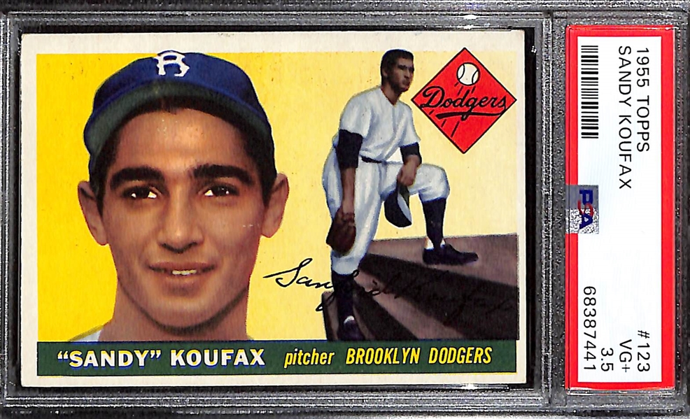 1955 Topps Sandy Koufax #123 Rookie Card Graded PSA 3.5