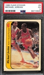 1986-87 Fleer Michael Jordan Rookie Sticker #8 Graded PSA 5