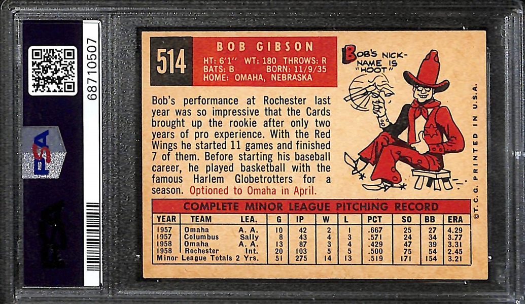 1959 Topps Bob Gibson Rookie Card #514 Graded PSA 7